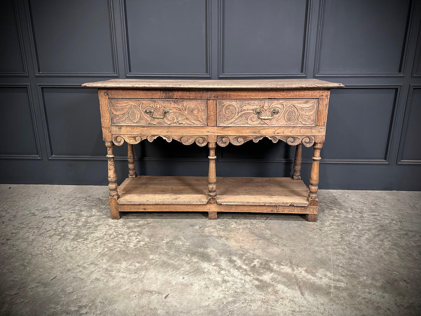 18th Century Bleached Oak Potboard Dresser