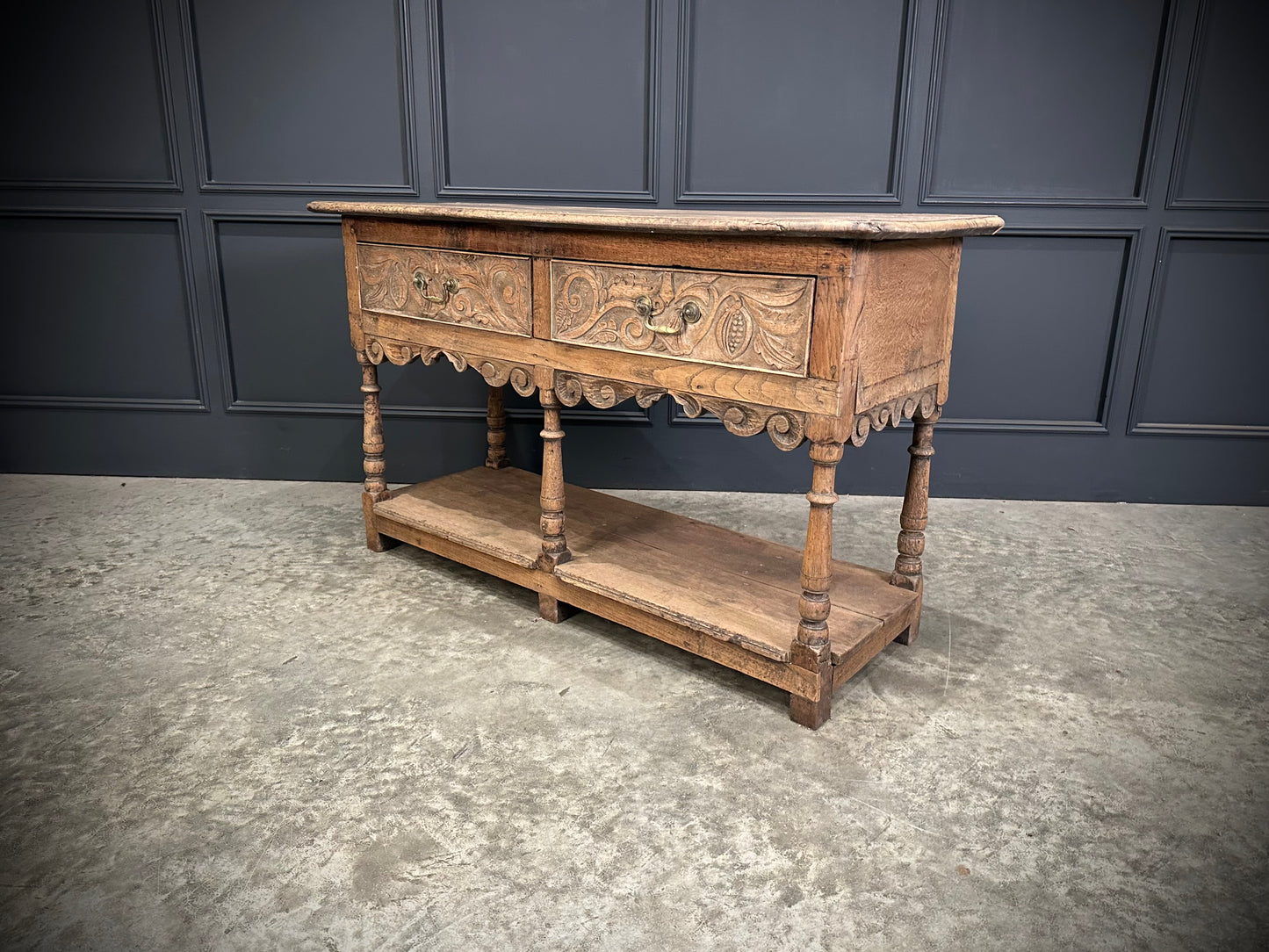 18th Century Bleached Oak Potboard Dresser