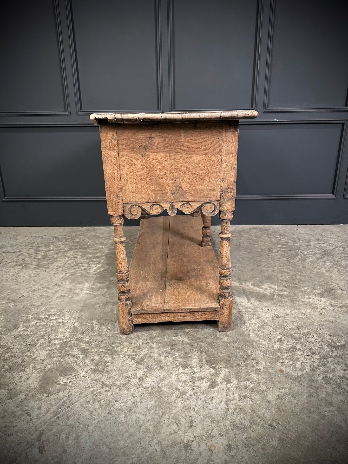 18th Century Bleached Oak Potboard Dresser
