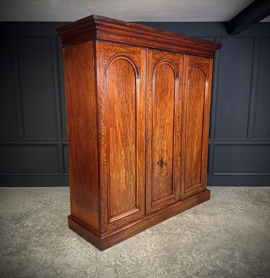 Victorian Mahogany Triple Wardrobe