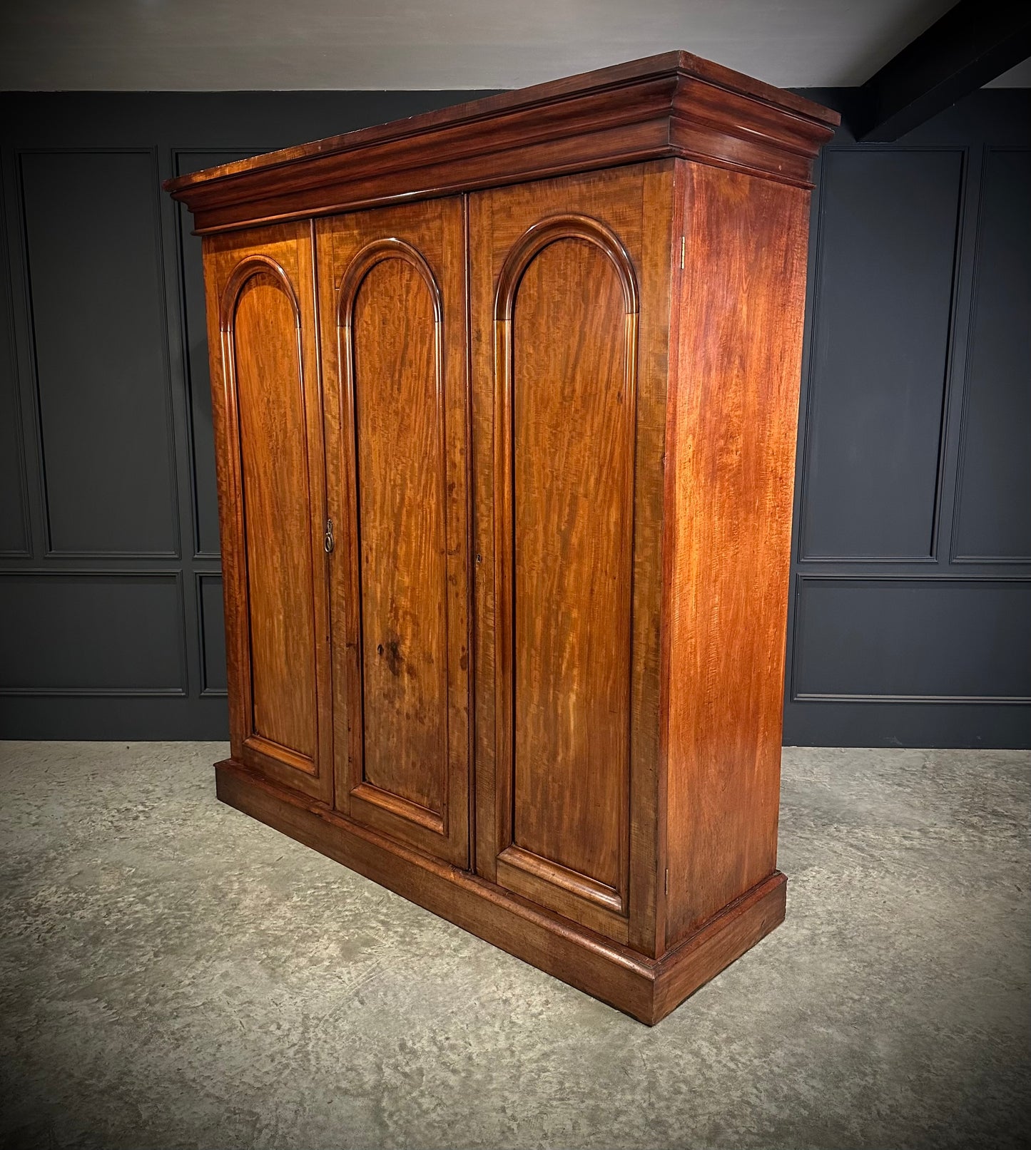 Victorian Mahogany Triple Wardrobe