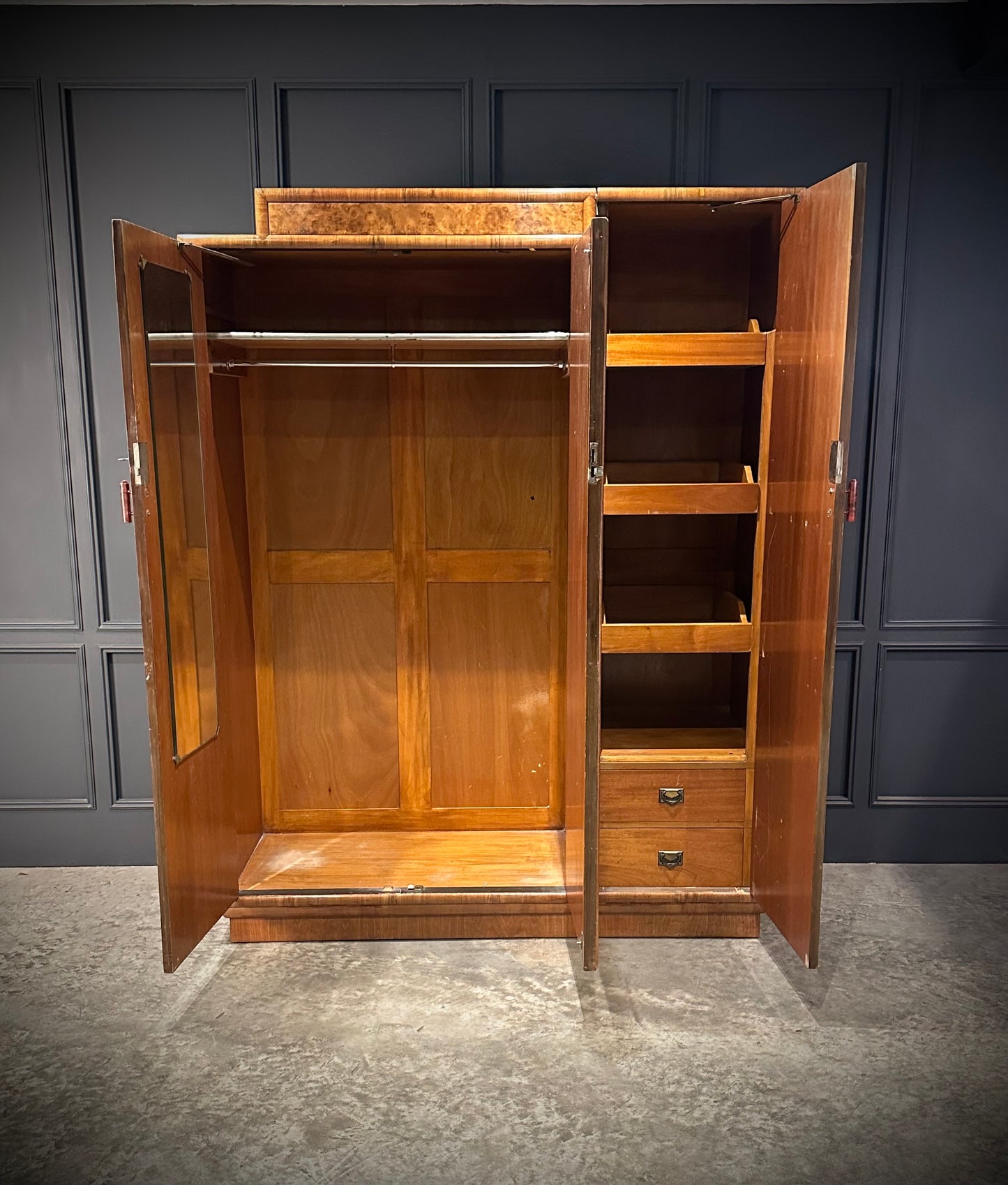 Art Deco Walnut Wardrobe