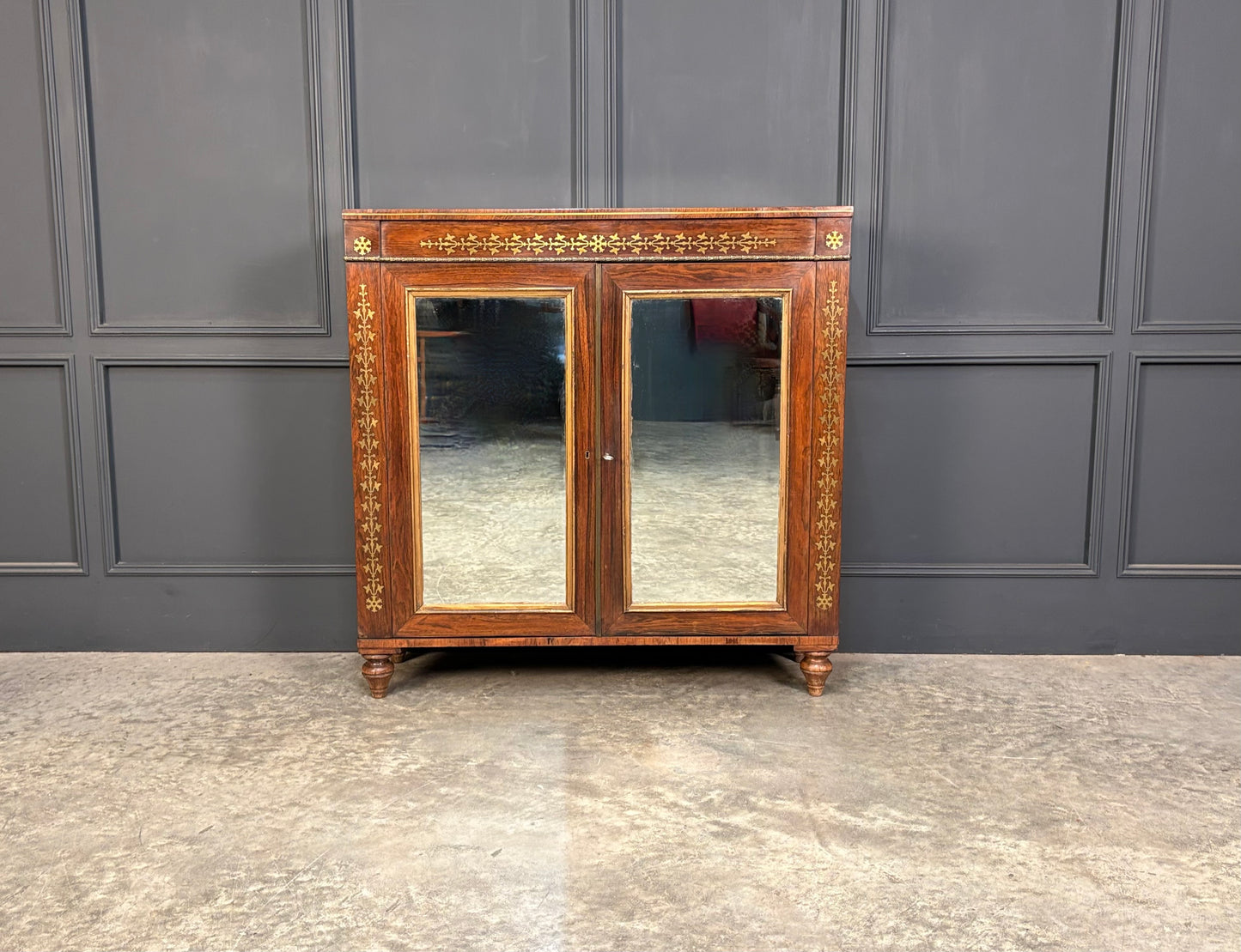 Regency Rosewood Brass Inlaid Cabinet
