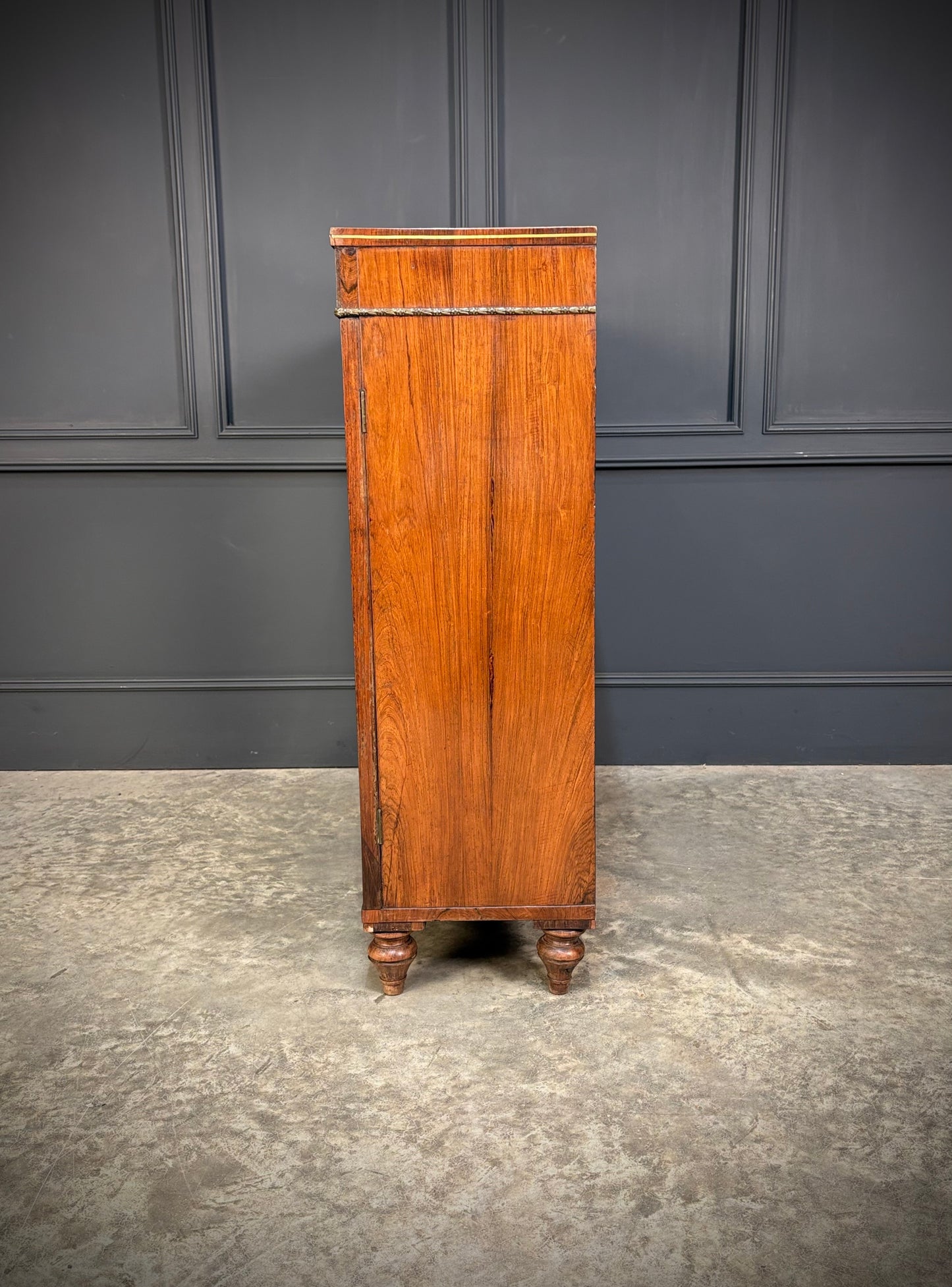 Regency Rosewood Brass Inlaid Cabinet