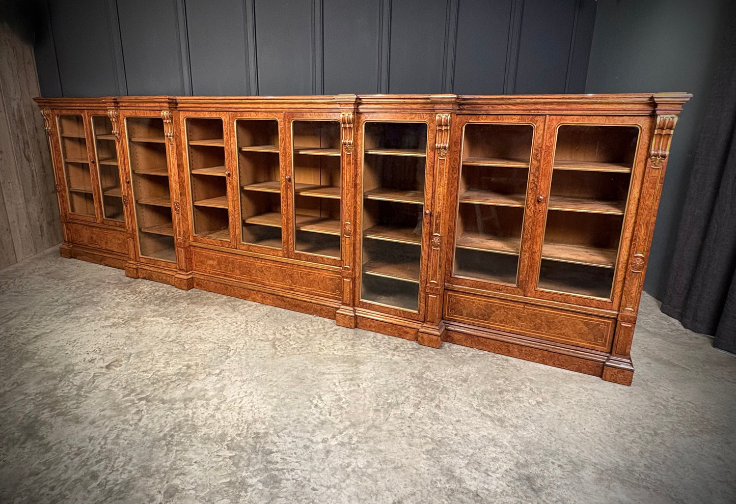 Impressive Large Pollard Oak Library Bookcase