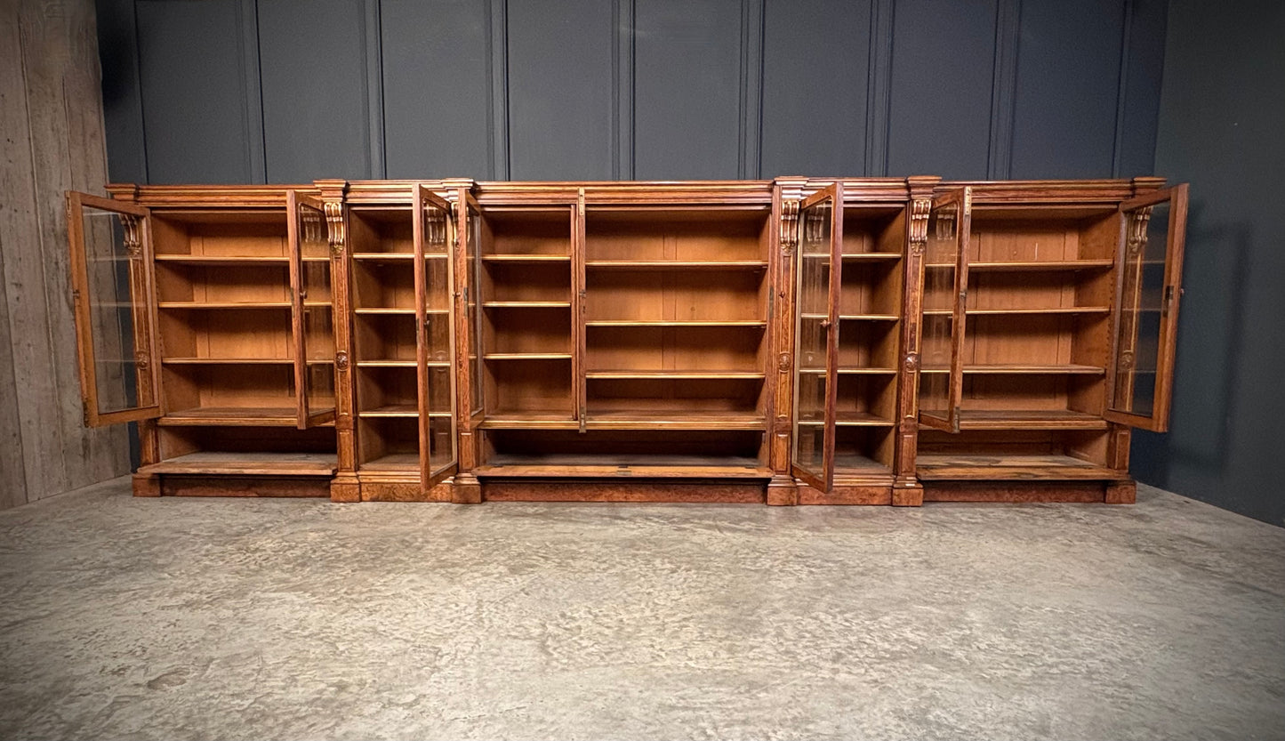 Impressive Large Pollard Oak Library Bookcase