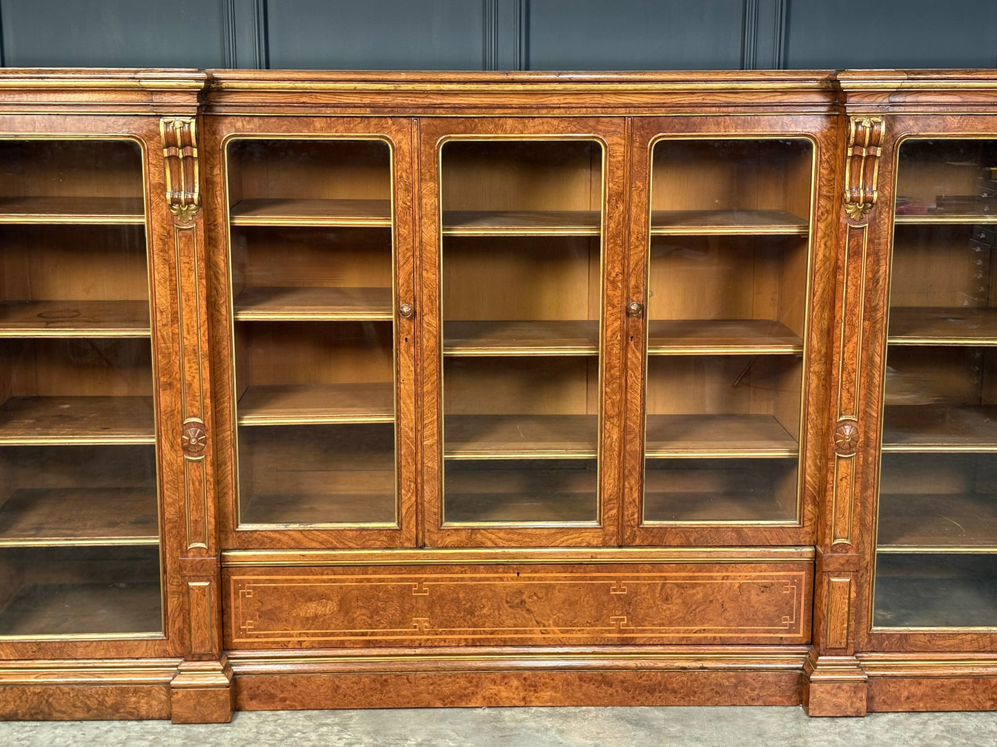 Impressive Large Pollard Oak Library Bookcase
