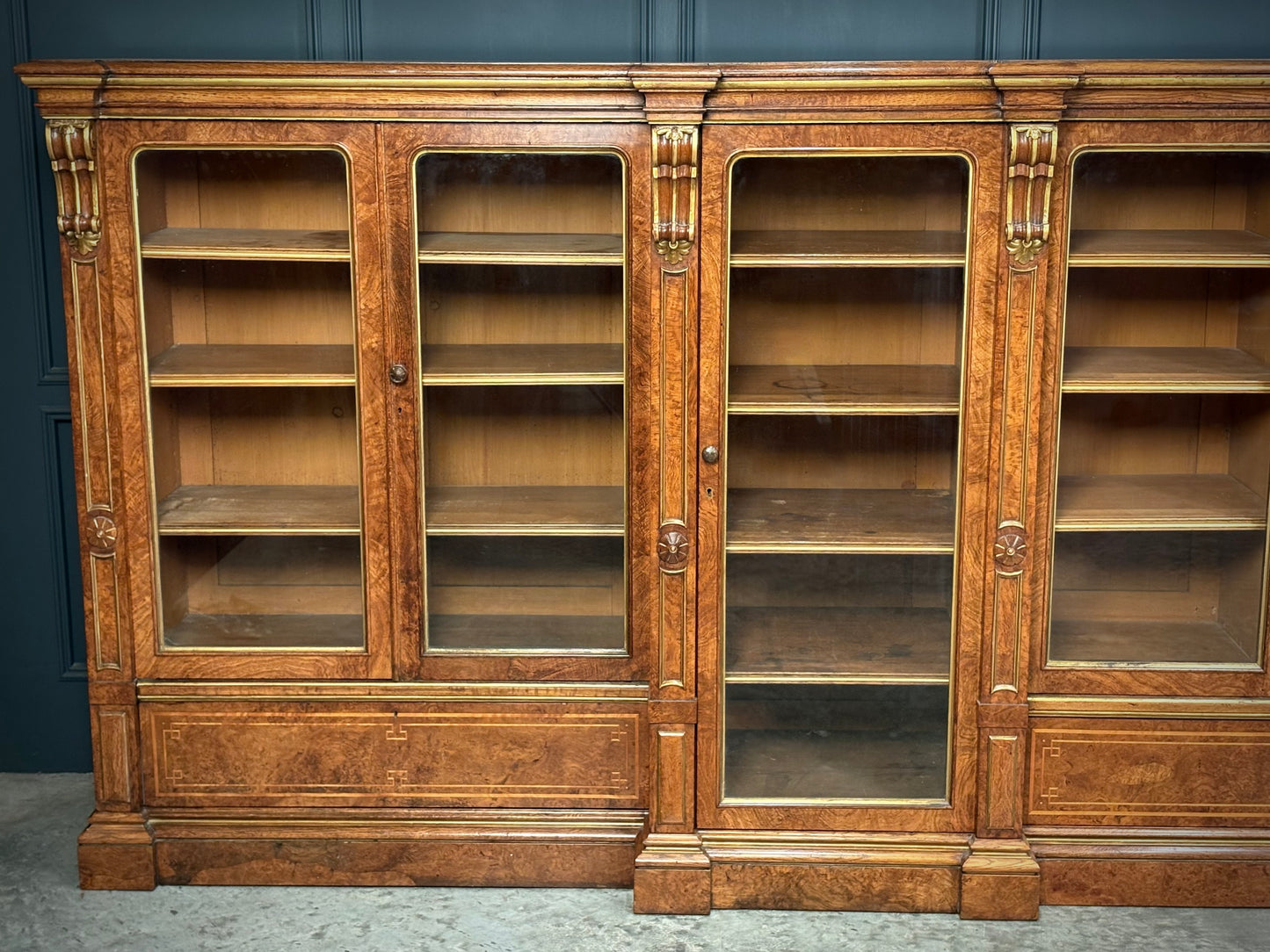 Impressive Large Pollard Oak Library Bookcase