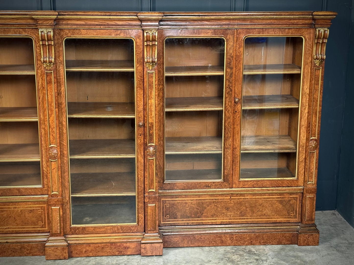 Impressive Large Pollard Oak Library Bookcase