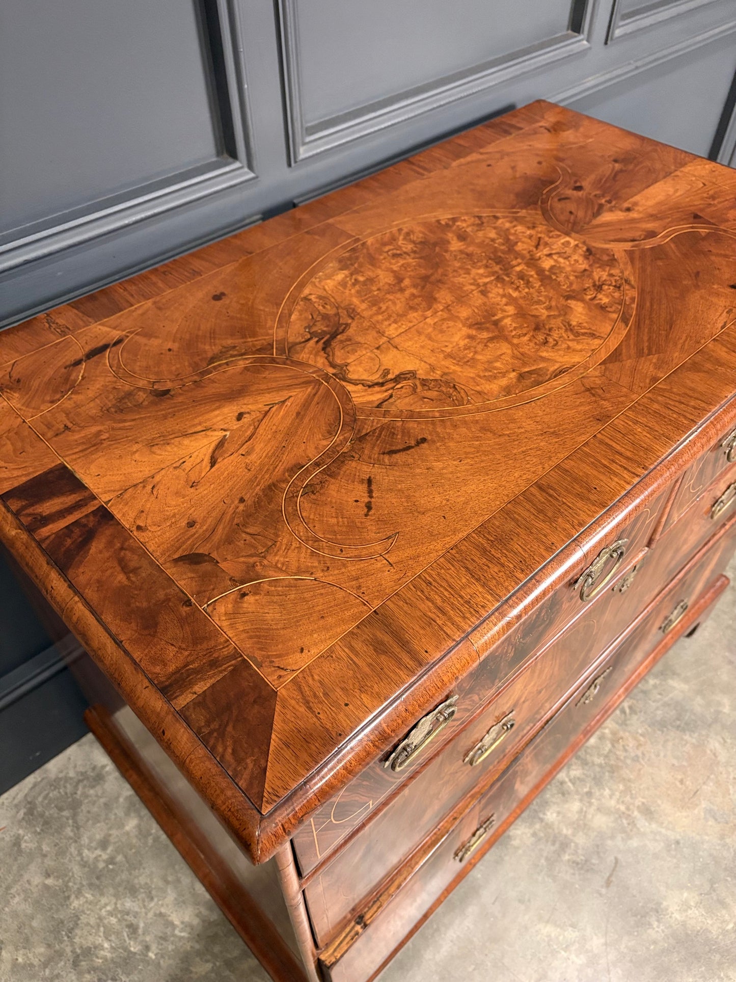 William & Mary Inlaid Walnut Chest of Drawers