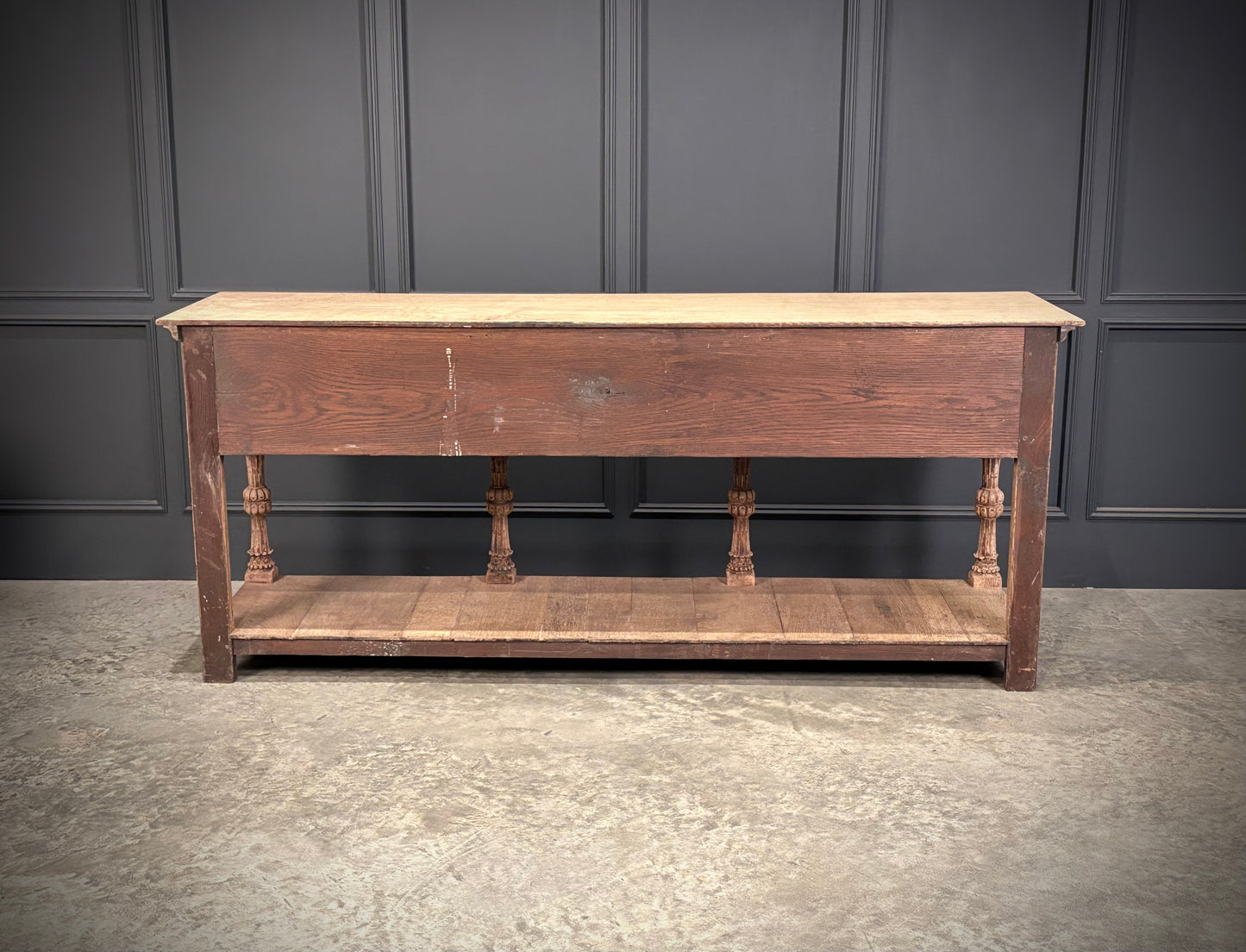 Bleached Carved Oak Potboard Dresser