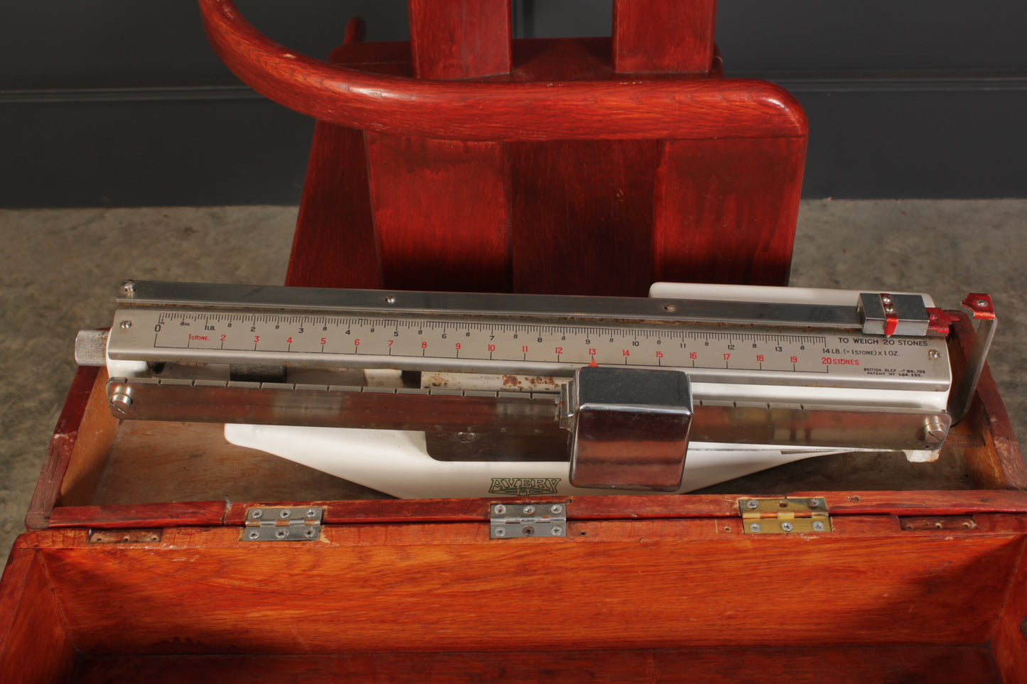 Vintage Oak Jockey Scales