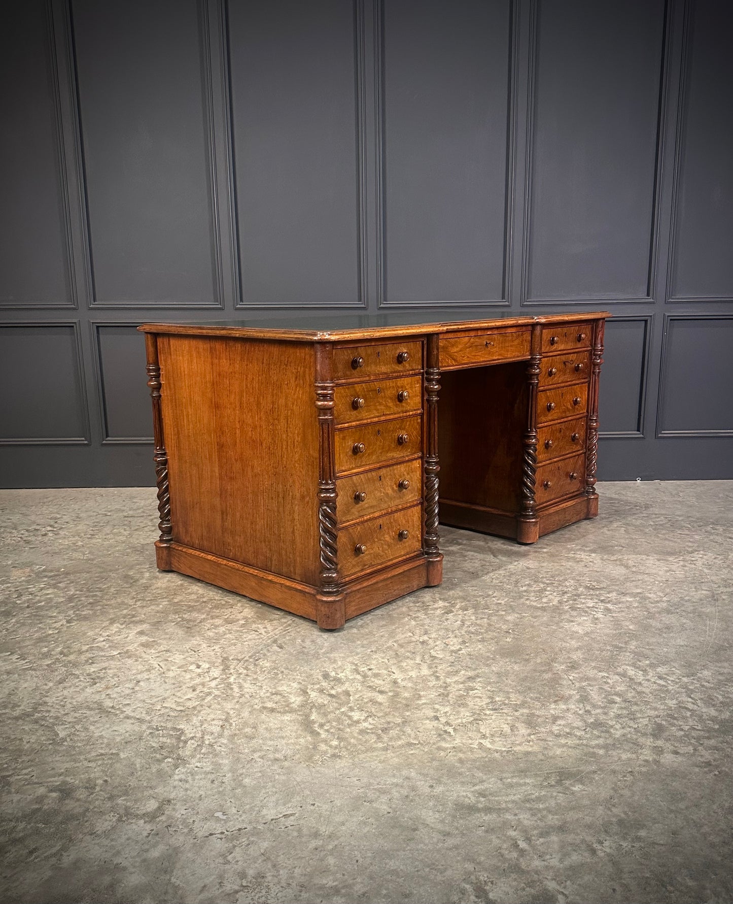 Victorian Figured Walnut Desk