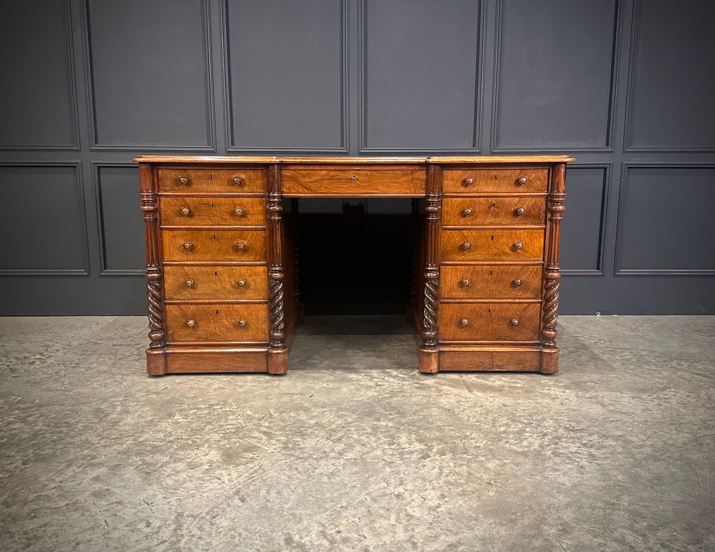 Victorian Figured Walnut Desk