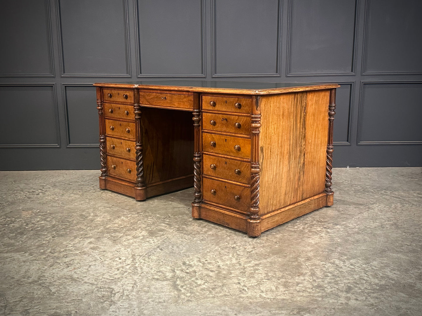 Victorian Figured Walnut Desk