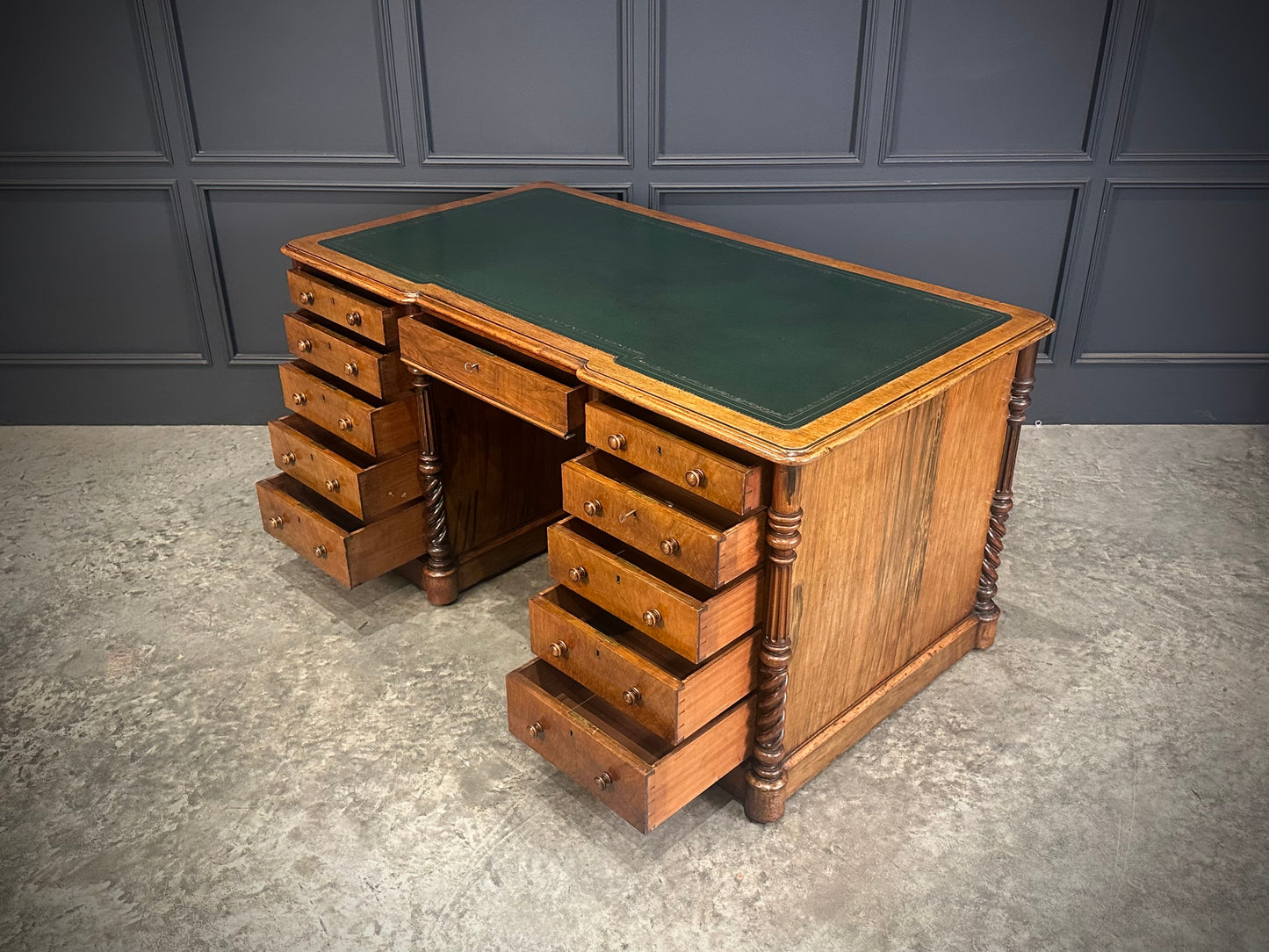 Victorian Figured Walnut Desk