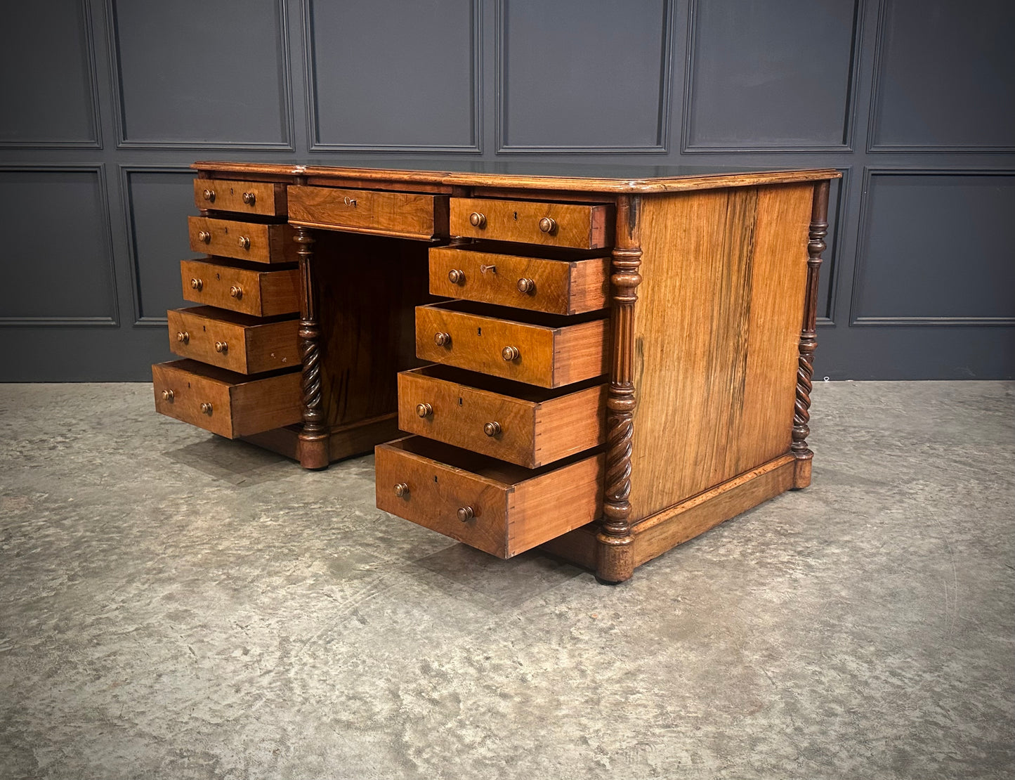 Victorian Figured Walnut Desk