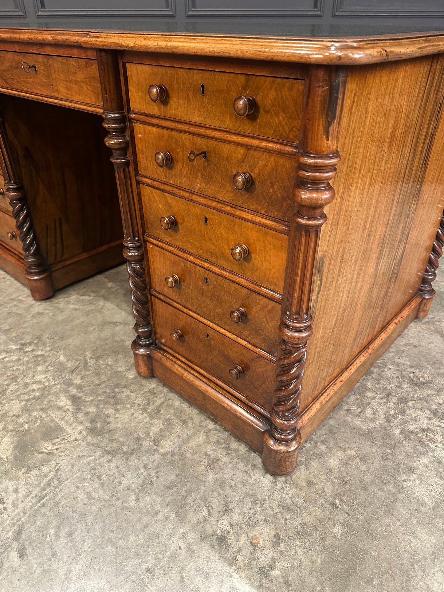 Victorian Figured Walnut Desk
