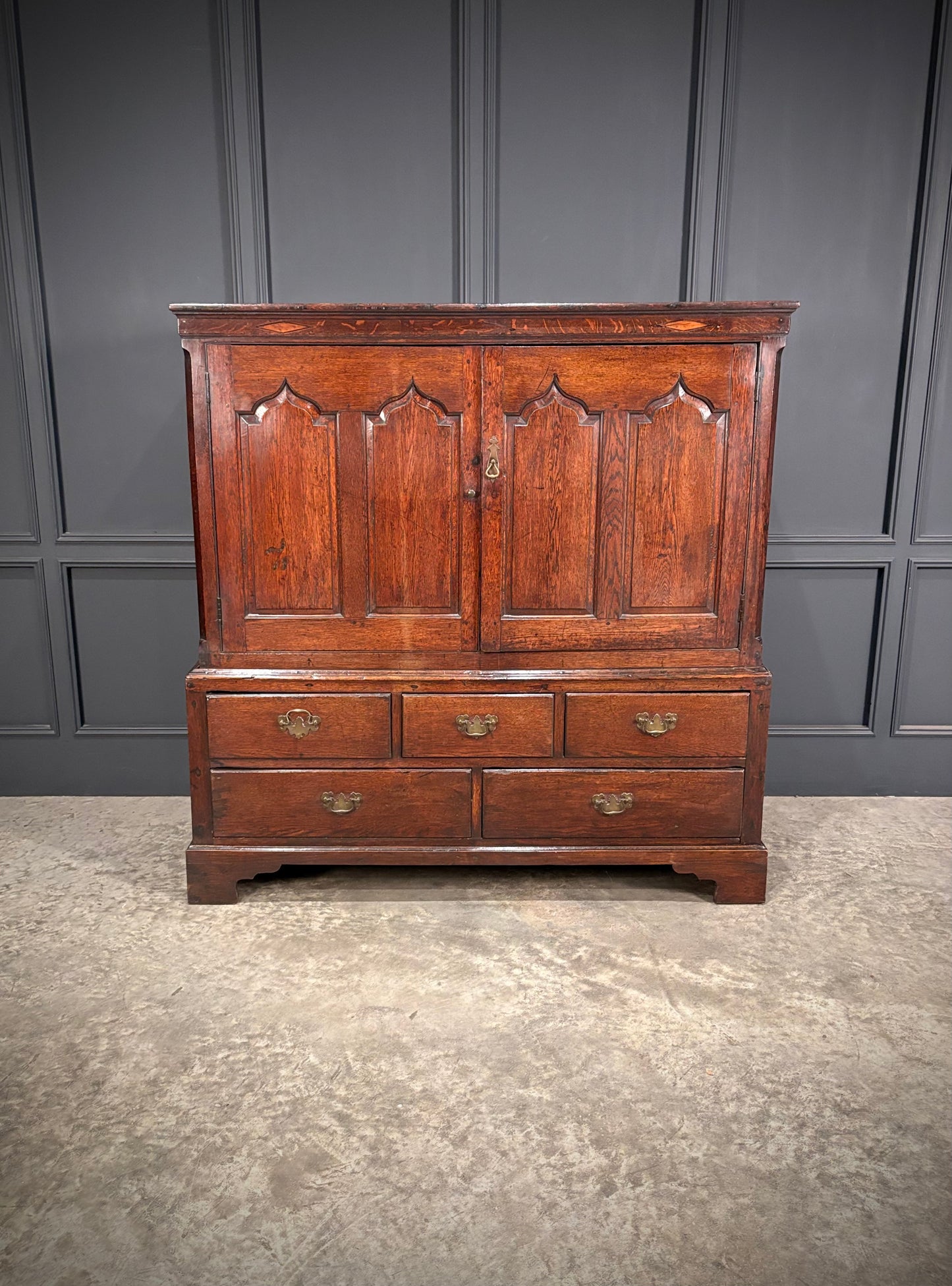 18th Century Dwarf Oak Housekeepers Cupboard