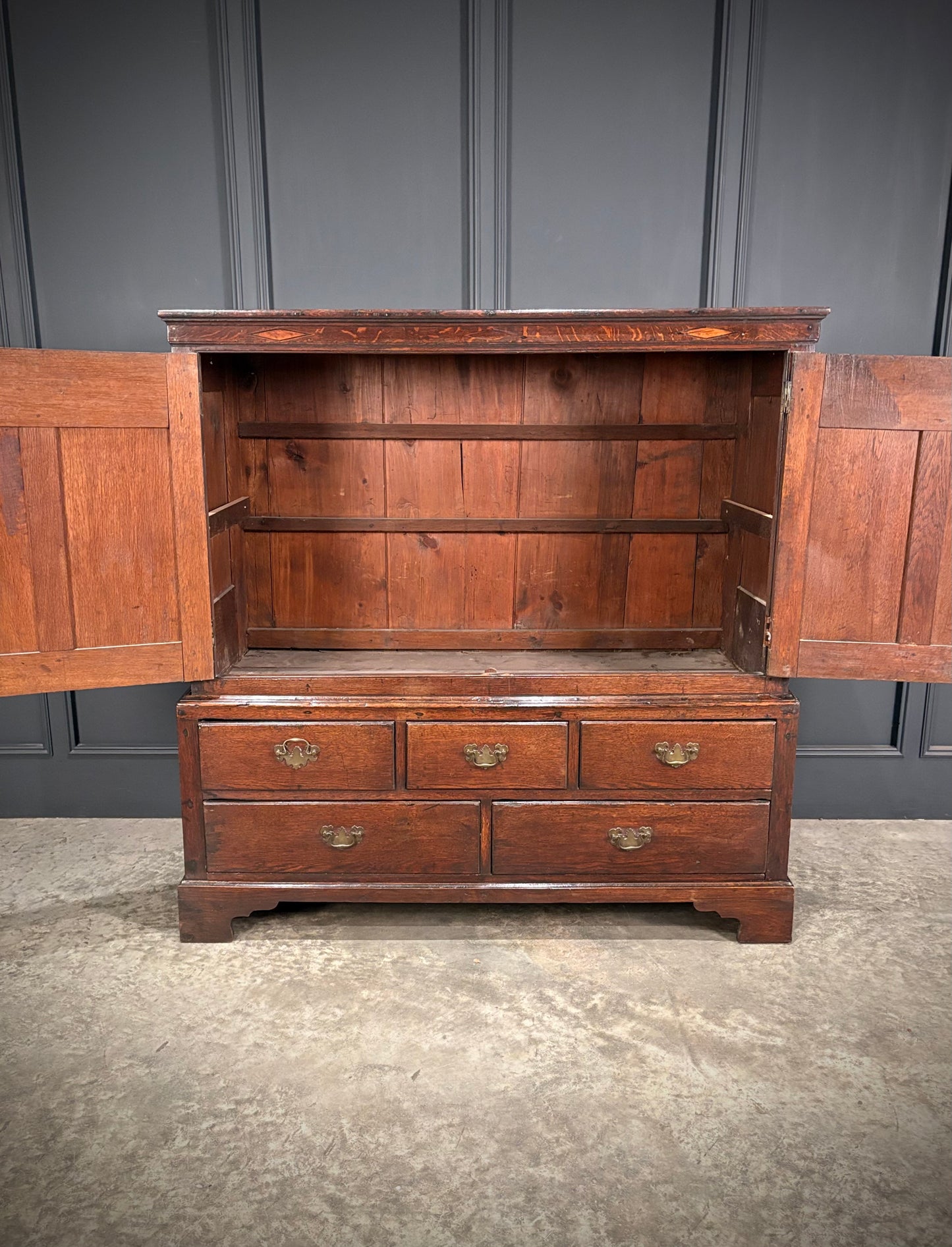 18th Century Dwarf Oak Housekeepers Cupboard