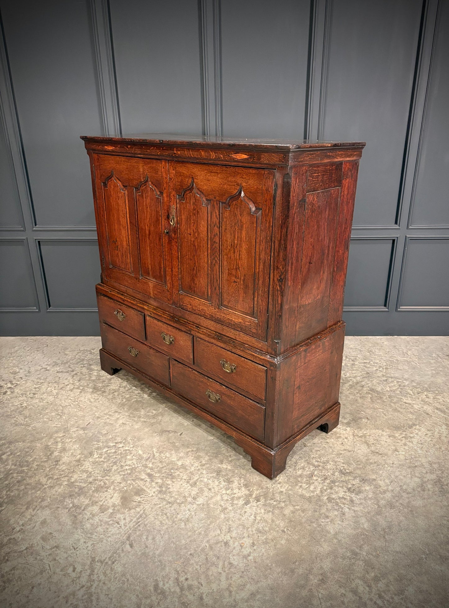 18th Century Dwarf Oak Housekeepers Cupboard