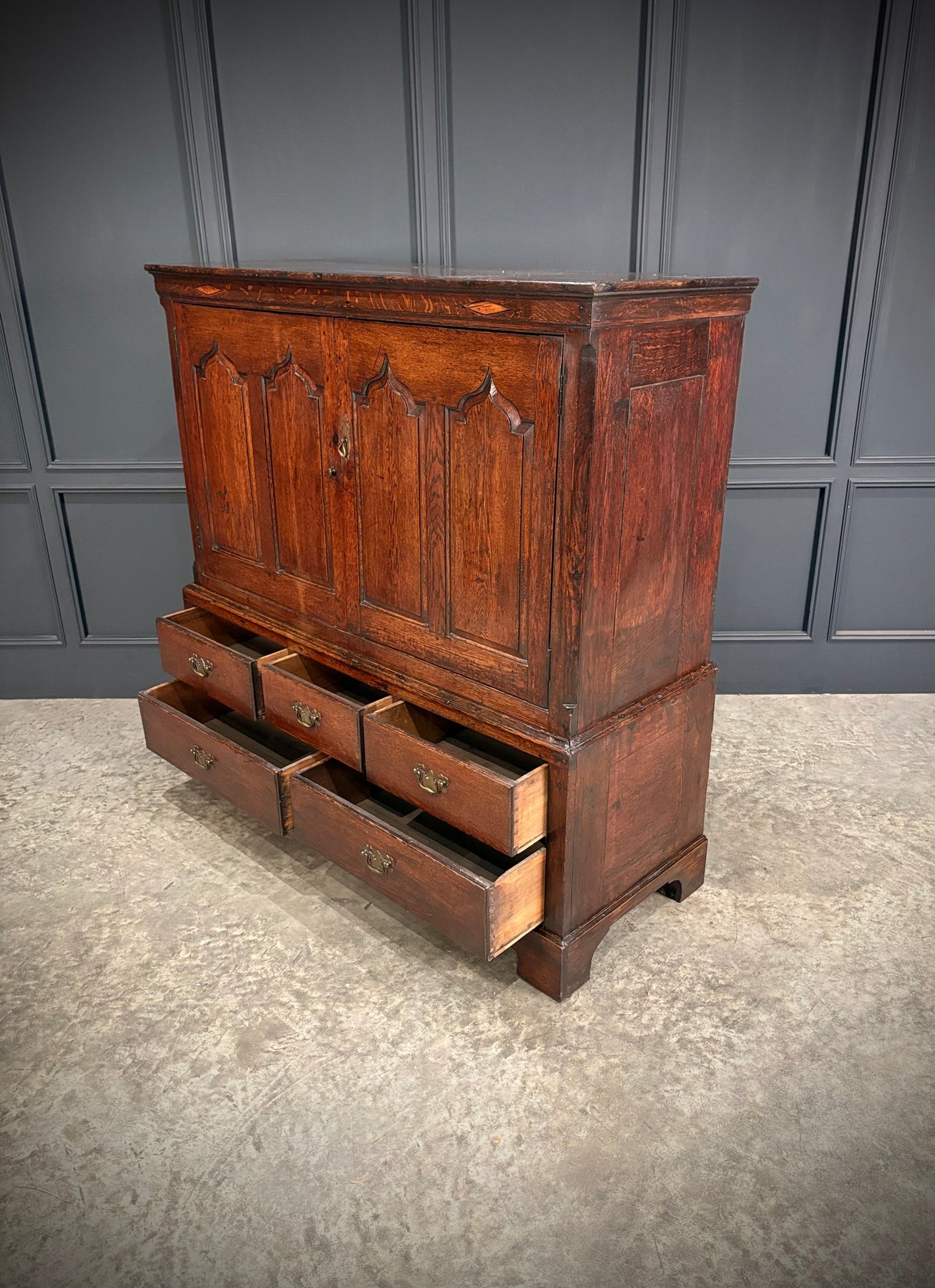 18th Century Dwarf Oak Housekeepers Cupboard