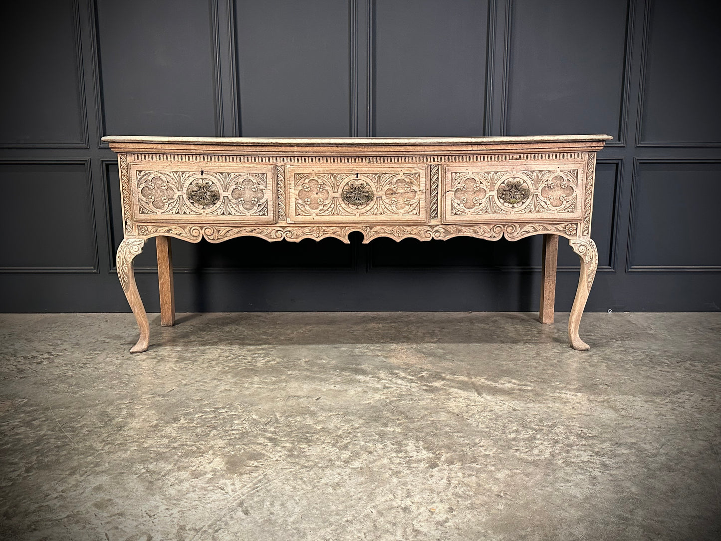 18th Century Carved Oak Dresser Base