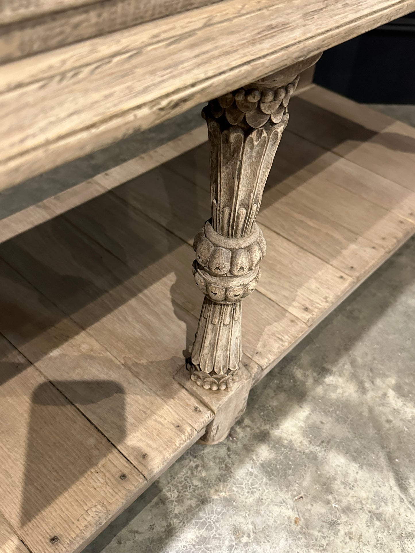 Carved Bleached Oak Potboard Dresser