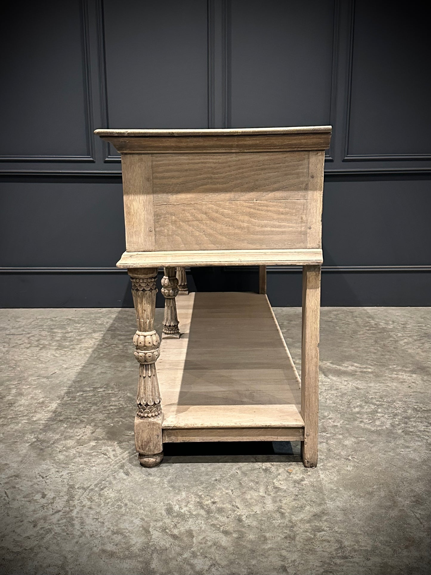 Carved Bleached Oak Potboard Dresser