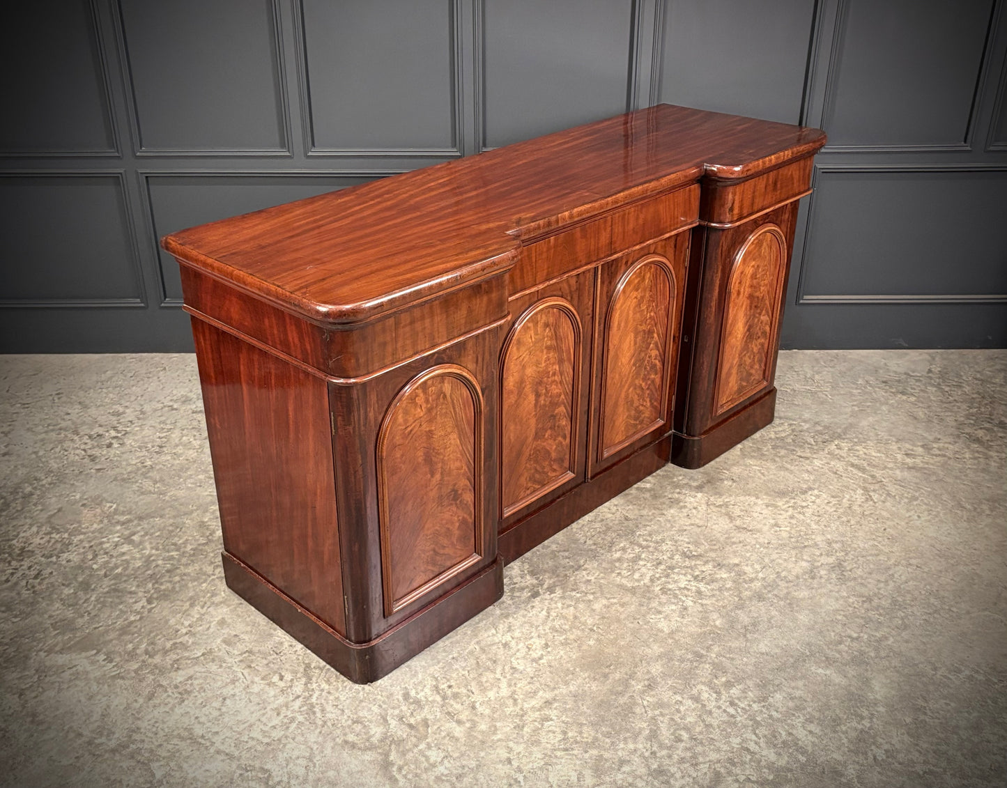 Victorian Mahogany Inverted Breakfront Sideboard