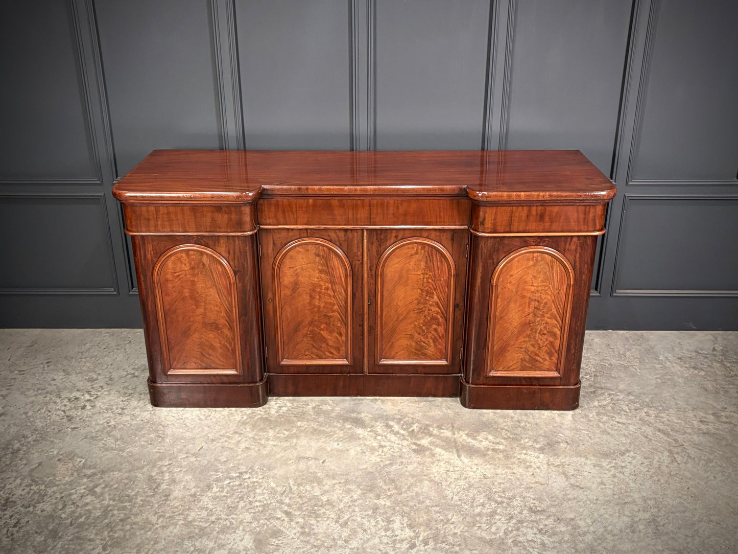 Victorian Mahogany Inverted Breakfront Sideboard