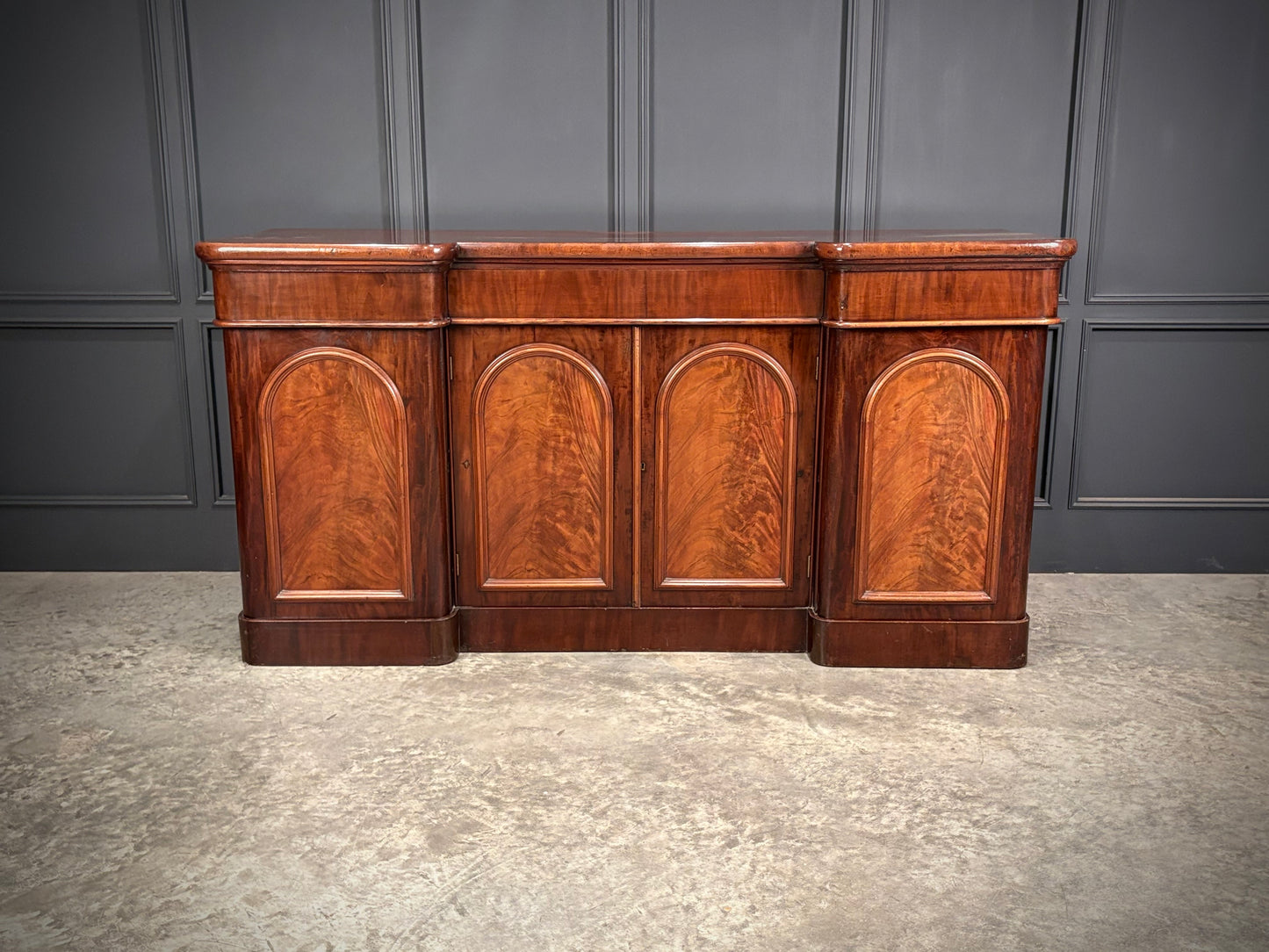 Victorian Mahogany Inverted Breakfront Sideboard