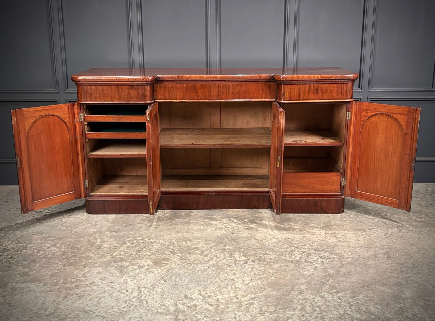 Victorian Mahogany Inverted Breakfront Sideboard