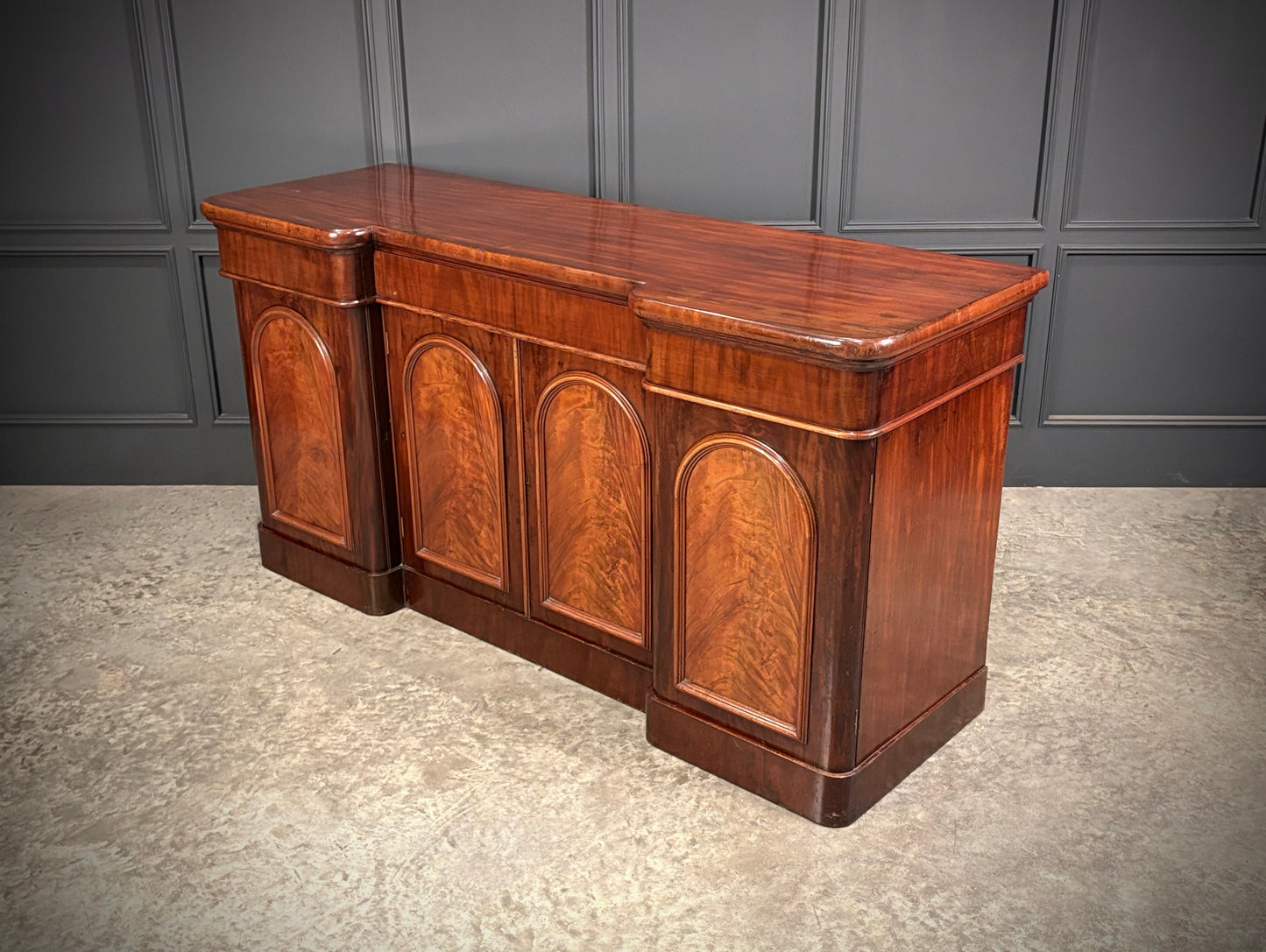 Victorian Mahogany Inverted Breakfront Sideboard