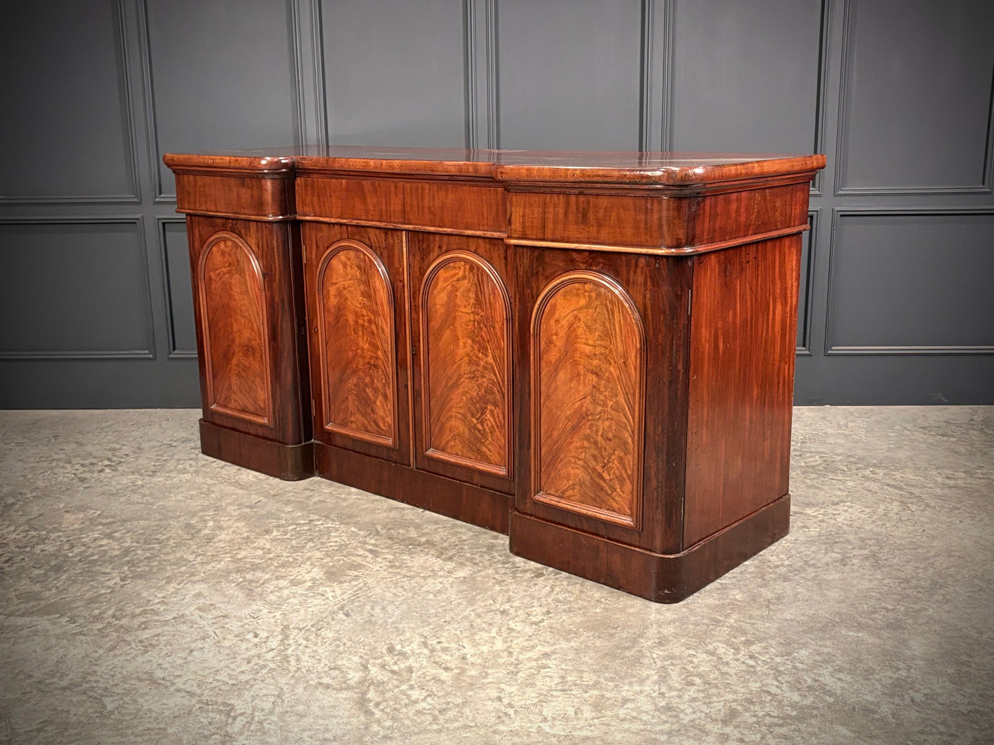 Victorian Mahogany Inverted Breakfront Sideboard