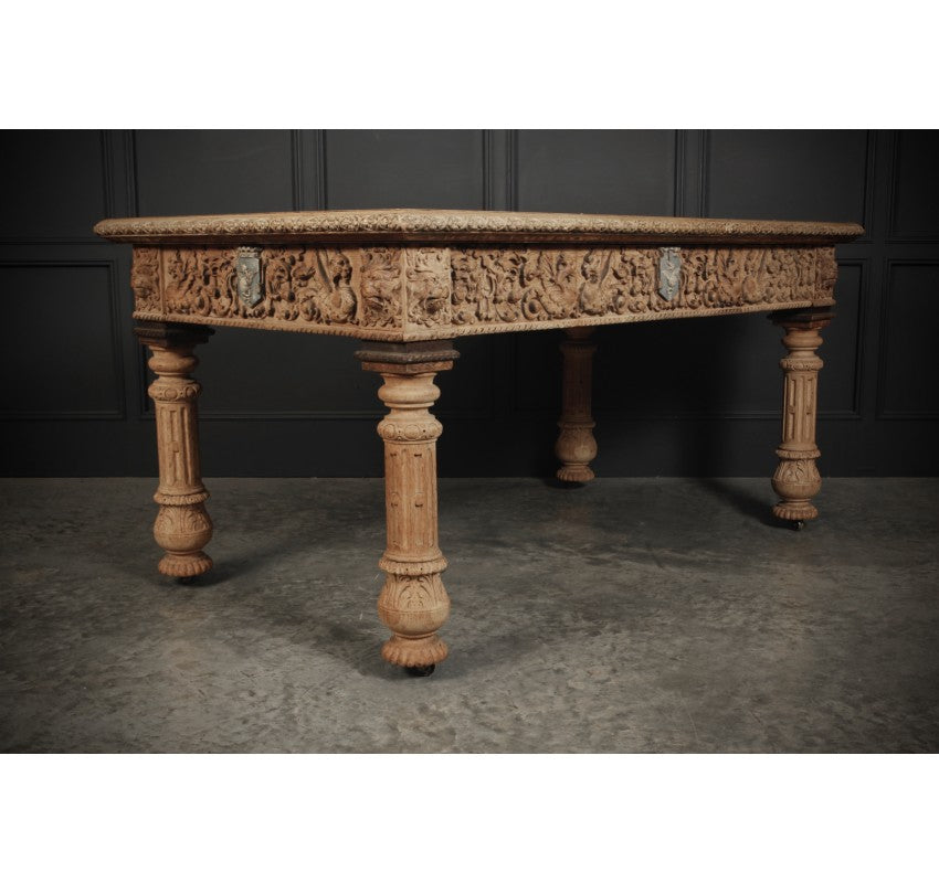 Impressive Bleached Oak Library Writing Table