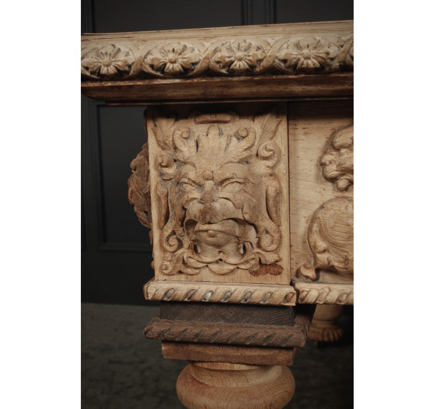 Impressive Bleached Oak Library Writing Table