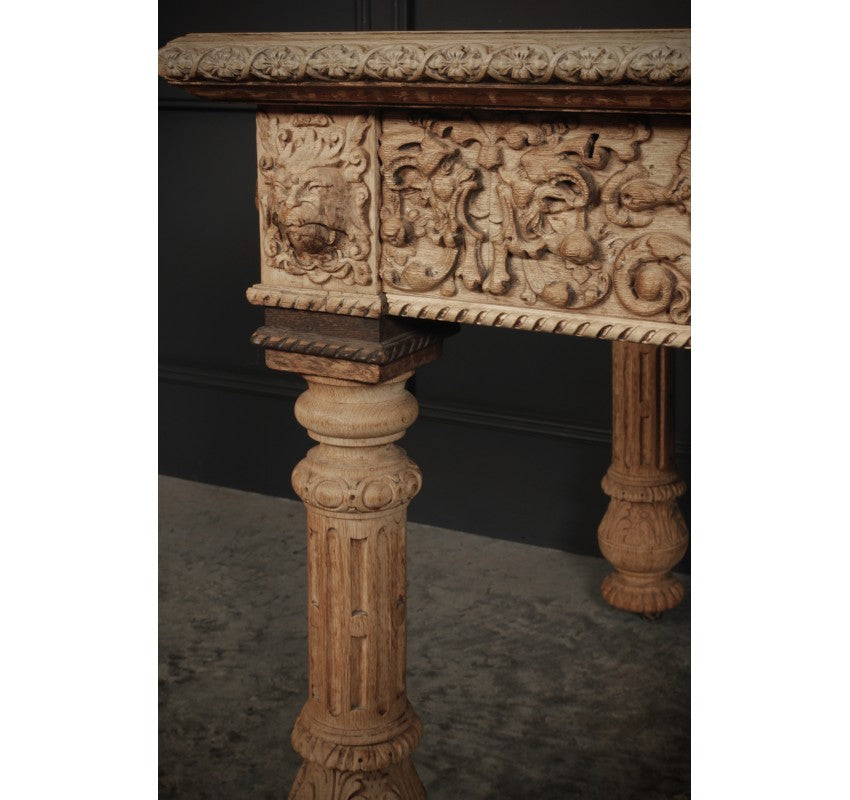 Impressive Bleached Oak Library Writing Table