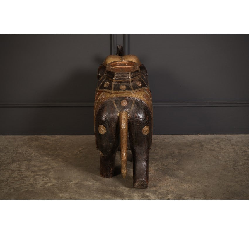 Indian Brass & Hardwood Carved Elephant