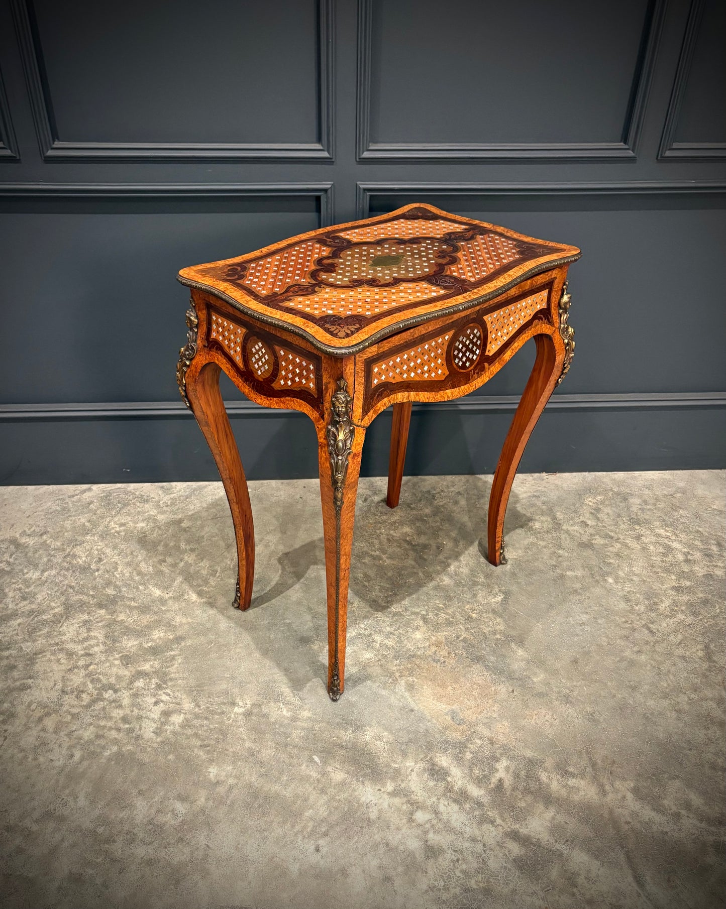 French Ormolu Mounted Side Table