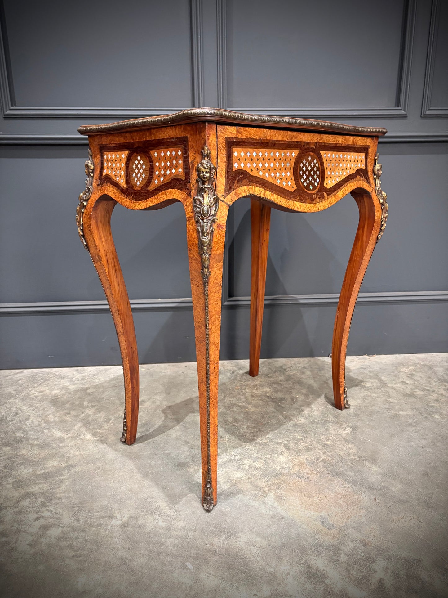 French Ormolu Mounted Side Table