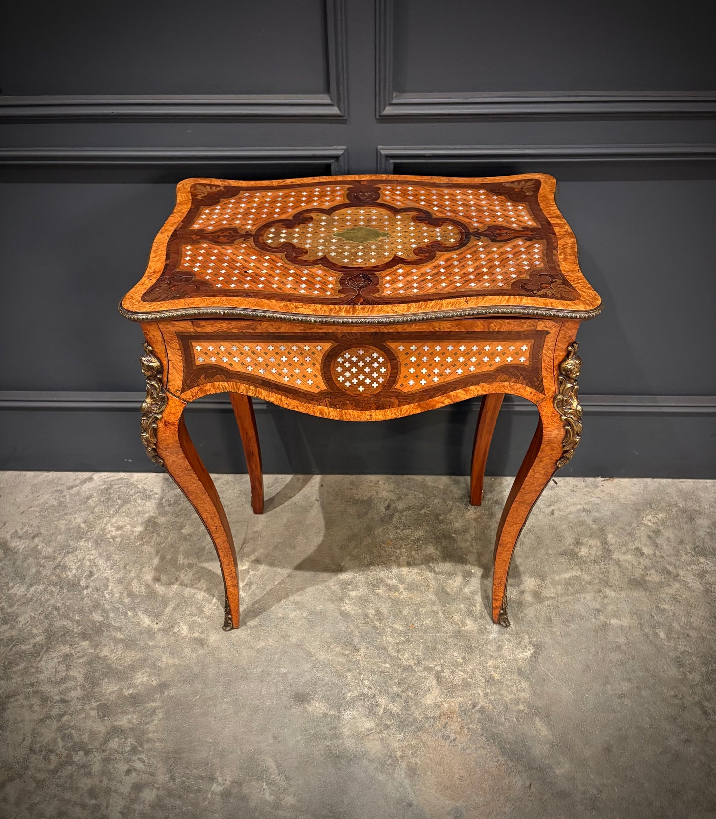 French Ormolu Mounted Side Table