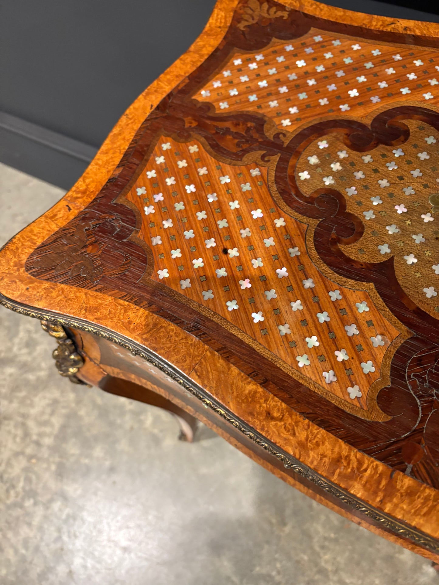 French Ormolu Mounted Side Table