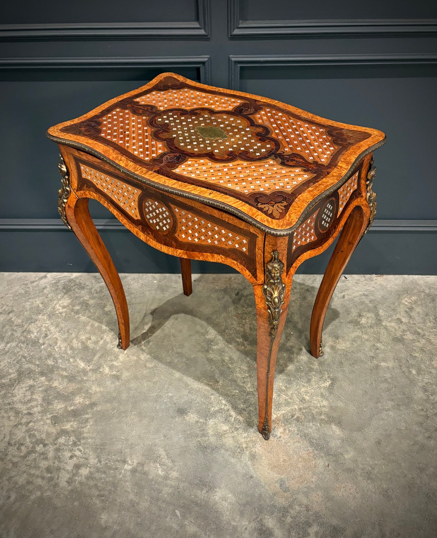 French Ormolu Mounted Side Table