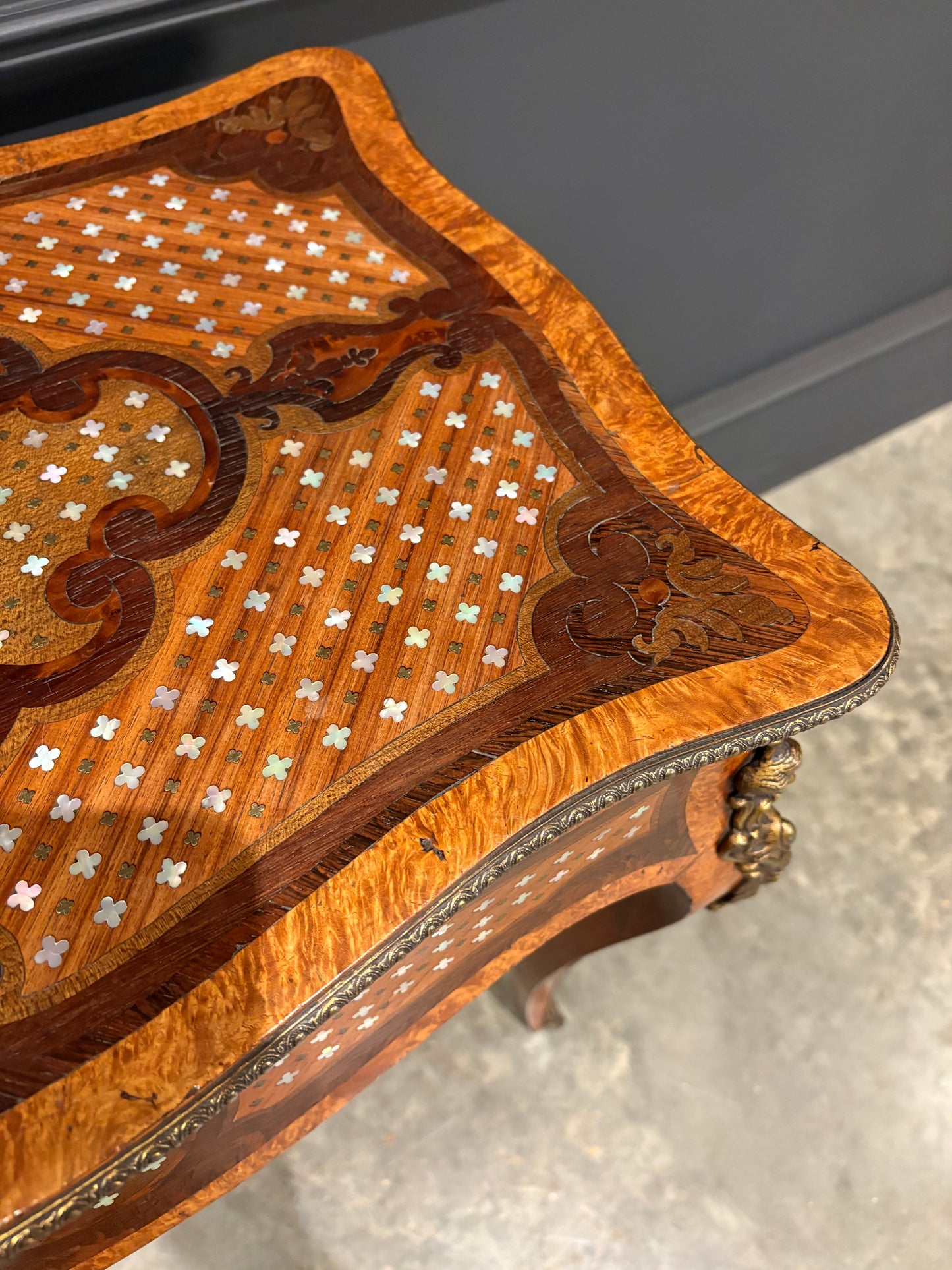 French Ormolu Mounted Side Table