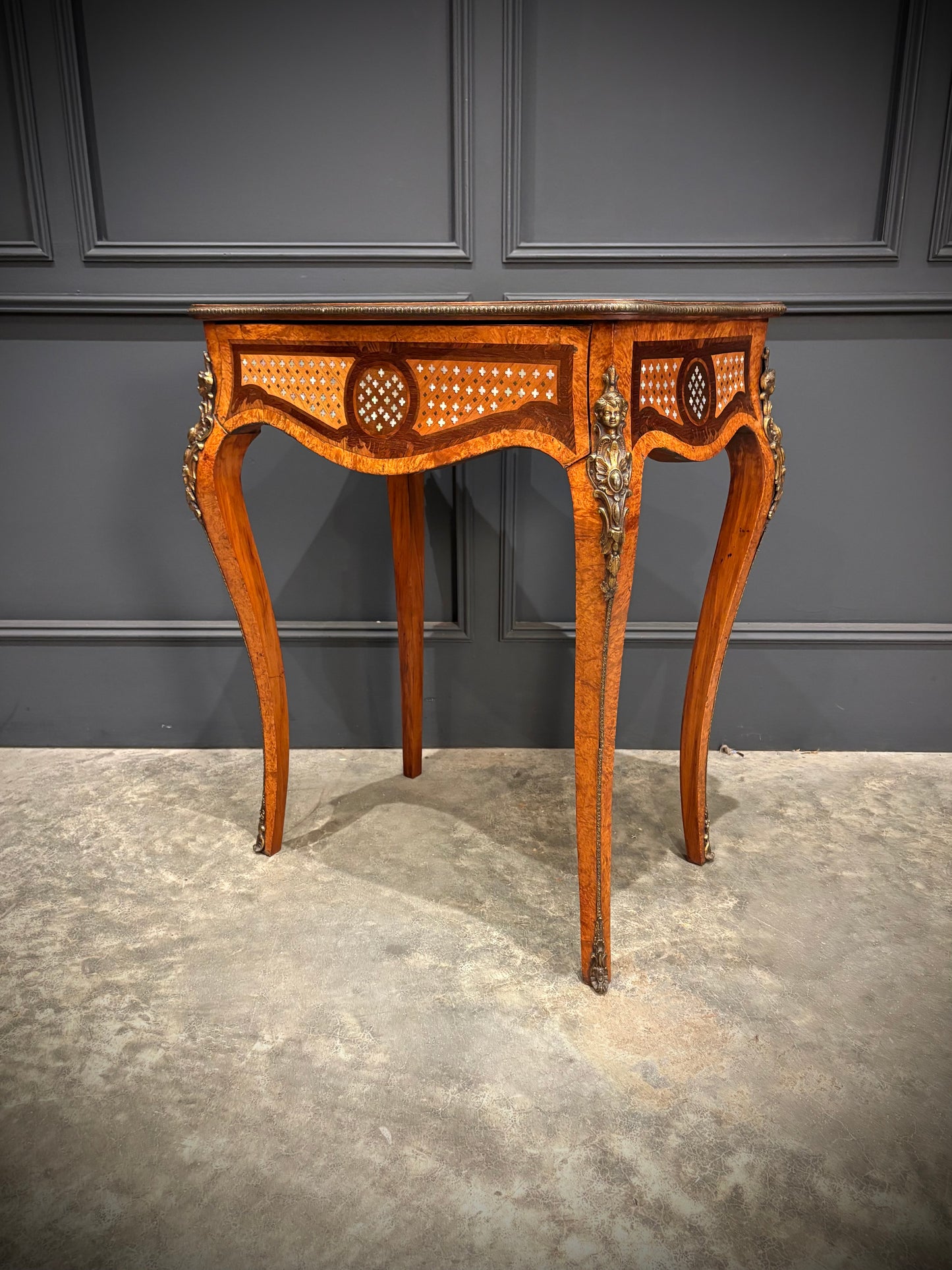 French Ormolu Mounted Side Table
