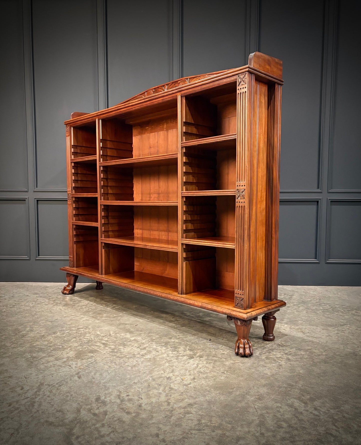 Impressive Large Anglo Indian Mahogany Open Bookcase