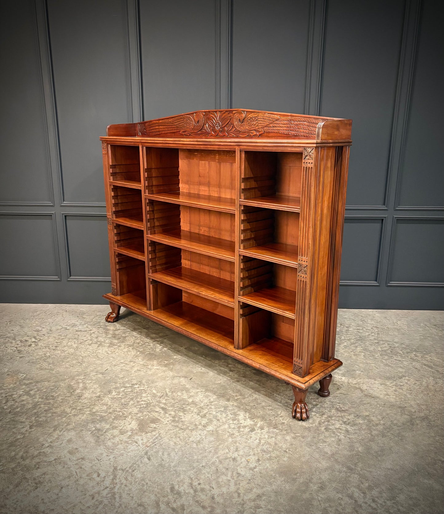 Impressive Large Anglo Indian Mahogany Open Bookcase