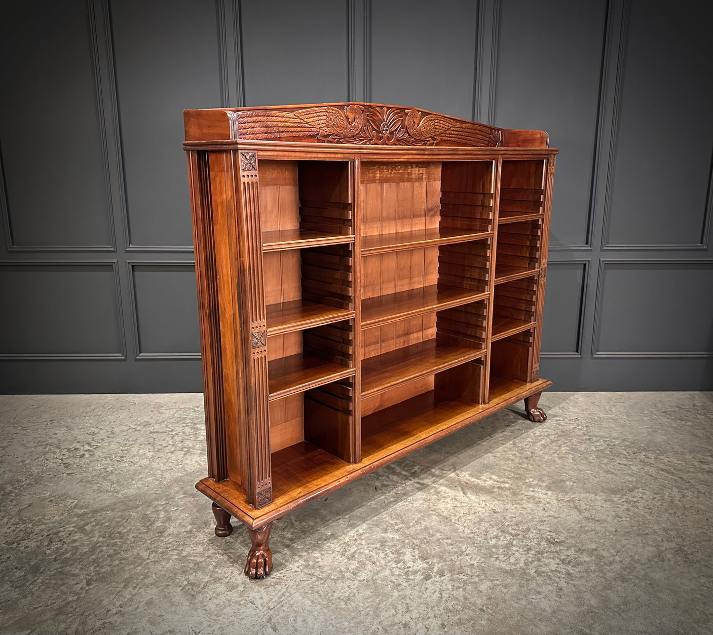 Impressive Large Anglo Indian Mahogany Open Bookcase