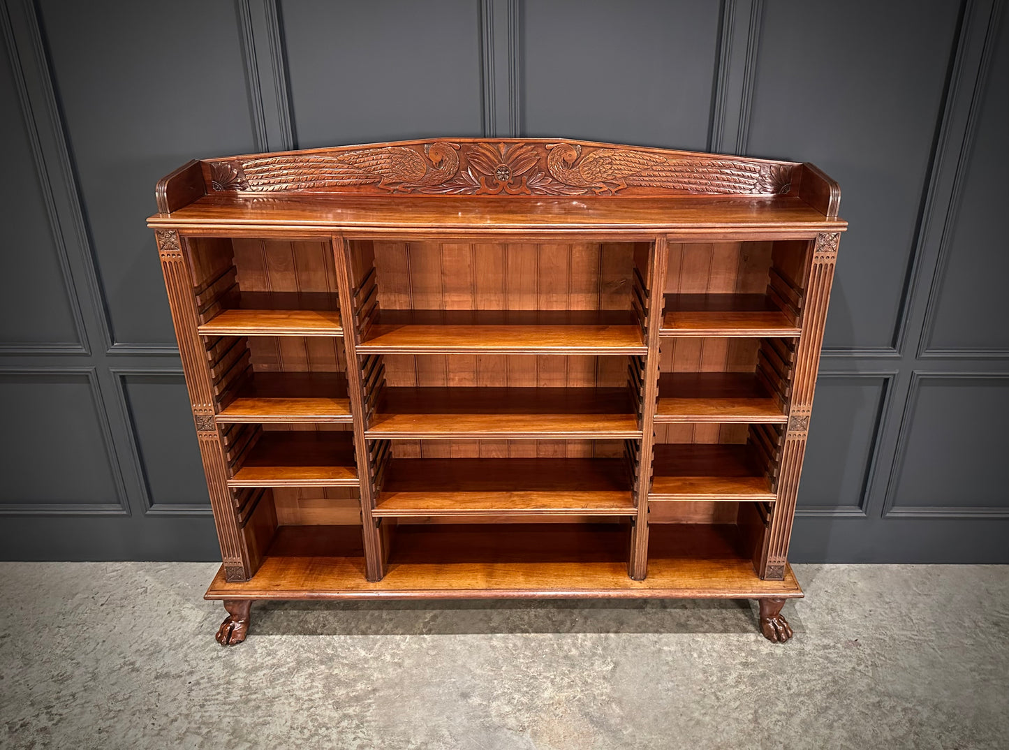 Impressive Large Anglo Indian Mahogany Open Bookcase